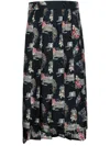 Thom Browne Graphic-print Pleated Skirt In Blue