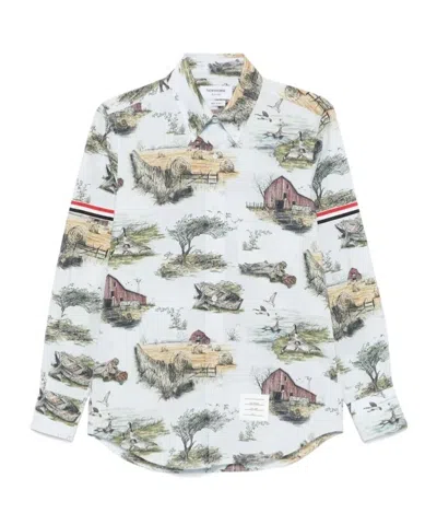 Thom Browne Graphic-print Shirt In White