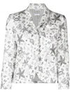 Thom Browne Graphic-print Single-breasted Silk Blazer In White