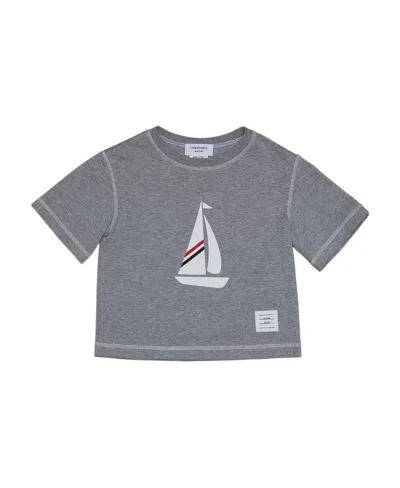 Thom Browne Graphic-print T-shirt In Gray