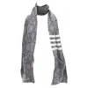 Thom Browne Graphic Star 4 Bar Stripes Pocketed Long Scarf In Gray