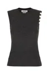Thom Browne Graphite Cashmere Sleeveless Sweater In Gray