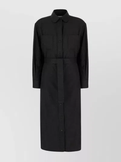 THOM BROWNE GRAPHITE SILK BLEND DRESS