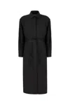 Thom Browne Graphite Silk Blend Dress In Charcoal