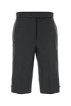 Thom Browne Graphite Wool Bermuda Shorts In Gray