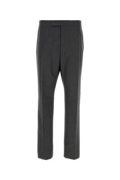 Thom Browne Graphite Wool Pant In Grey