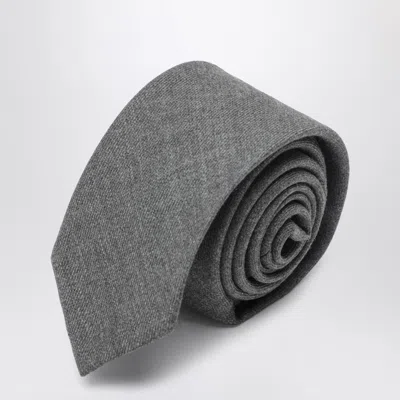 THOM BROWNE THOM BROWNE GREY WOOL TIE