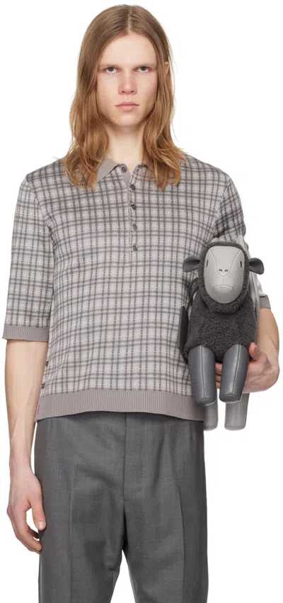 Thom Browne Gray 4-bar Polo In 055 Lt Grey