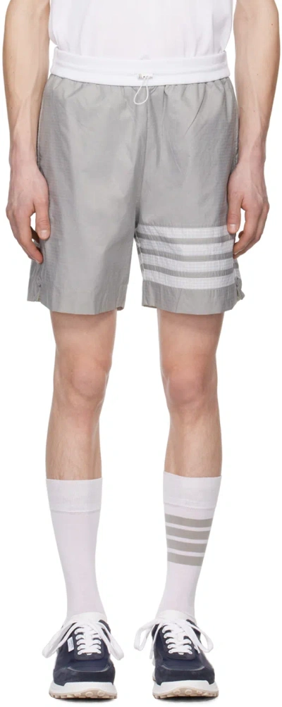 Thom Browne Gray 4-bar Shorts In 055 Lt Grey