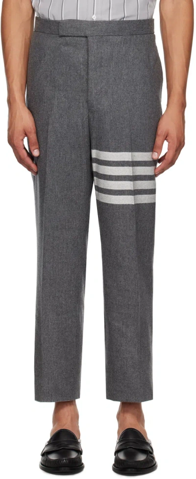 Thom Browne Gray 4-bar Trousers In 035 Med Grey