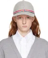 Thom Browne Gray Bow Cap In 065 Lt Grey