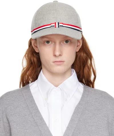 Thom Browne Gray Bow Cap In 065 Lt Grey