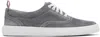 Thom Browne Gray Calf Suede Heritage Sneakers