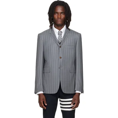 Thom Browne Gray Chalk Stripe Twill Sportcoat