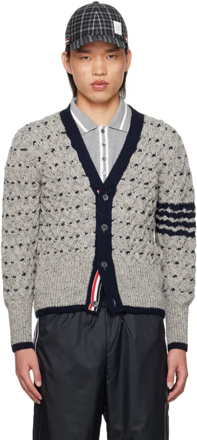 Thom Browne Gray Classic 4-bar Cardigan In 055 Lt Grey