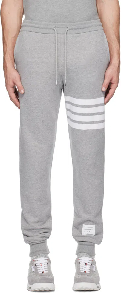 Thom Browne Gray Classic Loopback 4-bar Sweatpants In 068 Light Grey