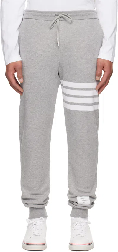 Thom Browne Gray Classic Loopback 4-bar Sweatpants In Multi