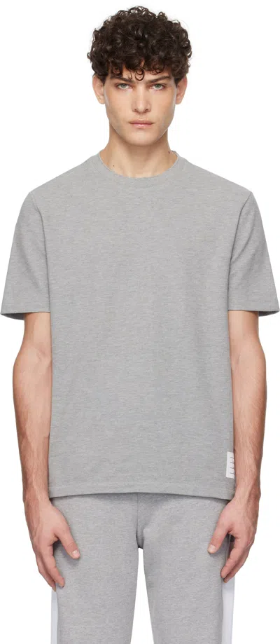 Thom Browne Gray Classic Piqué Stripe T-shirt In 055 Lt Grey
