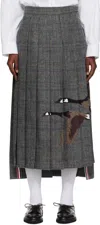 Thom Browne Gray Classic Pleated Maxi Skirt In Gray