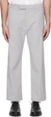 Thom Browne Gray Corduroy Unconstructed Trousers In 055 Lt Grey