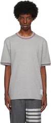 Thom Browne Gray Cotton Rugby Short Sleeve T-shirt In 055 Lt Grey