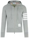 Thom Browne Gray Cotton Sweatshirt In Burgundy