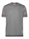Thom Browne Grey Short Sleeve Crew Neck T-shirt In Cotton Man In Grey