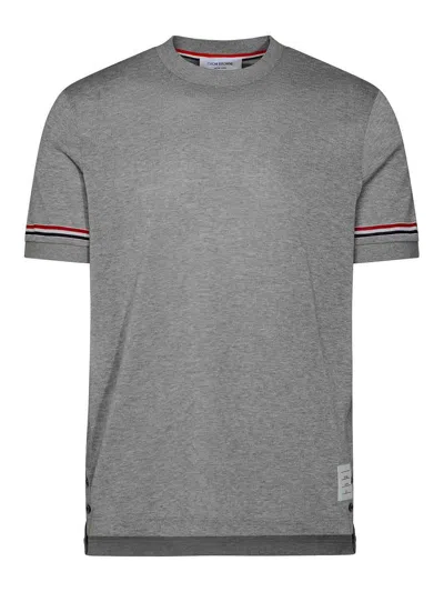 Thom Browne Grey Cotton T-shirt In Grey