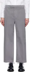 Thom Browne Medium Grey Cotton Chino Utility Pants In 035 Med Grey