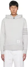Thom Browne Gray Double Face Knit 4-bar Hoodie In 065 Lt Grey