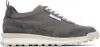 Thom Browne Gray Double Tech Nylon Alumni Sneakers In Gray