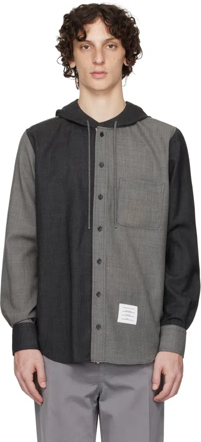 Thom Browne Gray Fresco Funmix Hooded Shirt