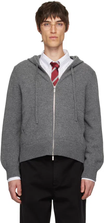 Thom Browne Gray Geese Intarsia Merino Wool Hoodie