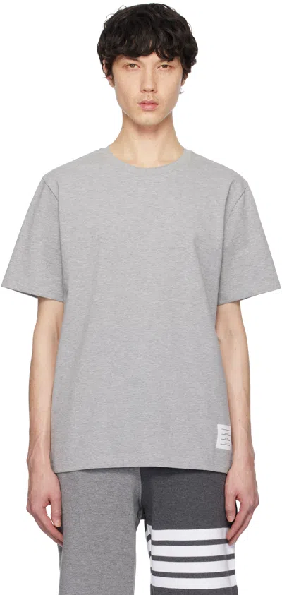 THOM BROWNE GRAY JERSEY RELAXED SIDE SLIT T-SHIRT