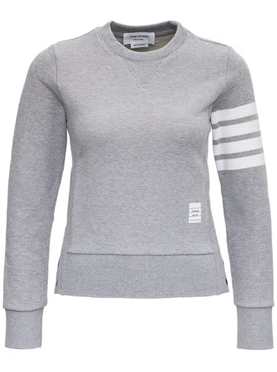 Thom Browne Gray Jersey Sweatshirt With 4bar Detail In Grey