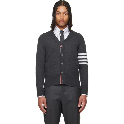 Thom Browne Gray Merino Wool 4-bar Classic Cardigan