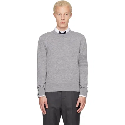 Thom Browne Gray Ottoman Milano Stitch 4-bar Bomber Sweater