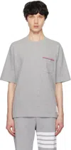 Thom Browne Gray Oversized Short Sleeve Pocket T-shirt In 055 Lt Grey