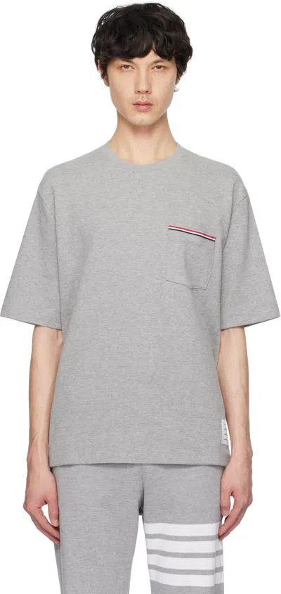 Thom Browne Gray Oversized Short Sleeve Pocket T-shirt In 055 Lt Grey