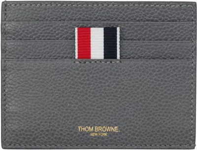 Thom Browne Gray Pebble Grain Note Compartment Card Holder