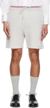 Thom Browne Stripe-detail Track Shorts In Gray