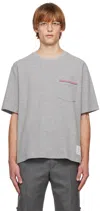 Thom Browne Gray Oversized Short Sleeve Pocket T-shirt In 055 Lt Grey