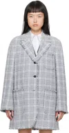 Thom Browne Gray Prince Of Wales Jacket In 035 Med Grey