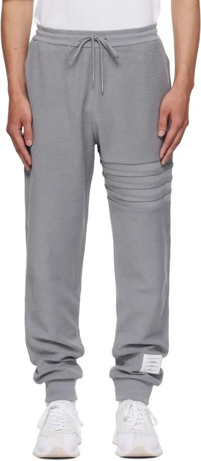 Thom Browne Gray Reverse Loopback 4-bar Sweatpants
