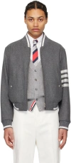 THOM BROWNE GRAY RIB BOMBER JACKET