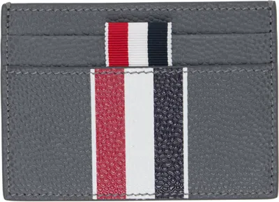 Thom Browne Gray Rwb Stripe Double Sided Card Holder