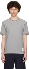 Thom Browne Cotton Crew Neck T-shirt With Striped Trim