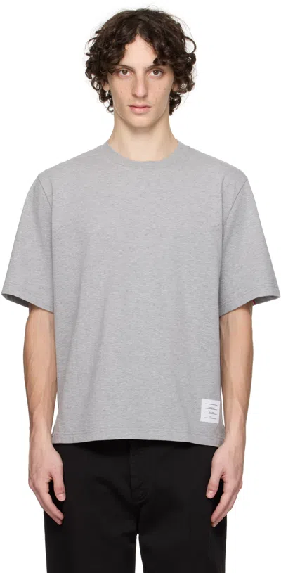 Thom Browne Men's Classic Piquu00c9 Striped T-shirt In Grey