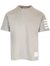 Thom Browne Cotton 4-bar Short Sleeve T-shirt In Lt Grey