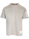 Thom Browne Cotton 4-bar Short Sleeve T-shirt In Lt Grey
